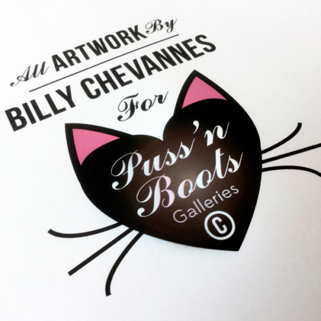 logo ontwerp voor Billy Chevannes pin-up puss in boots, gelaarde kat, cat woman, project